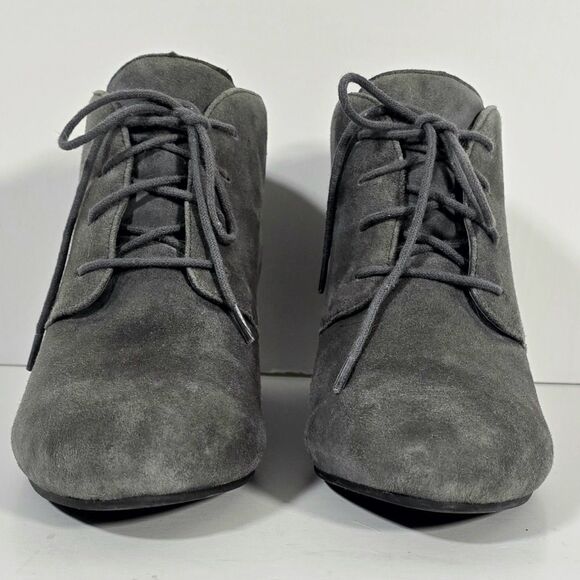 Vionic Becca Suede Ankle Bootie Women's Size 8 Gray Lace Up Wedge - Picture 3 of 12